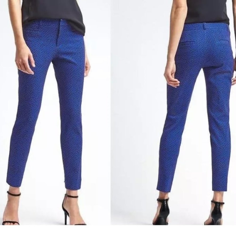 Blue Textured Banana Republic Hampton Pant
